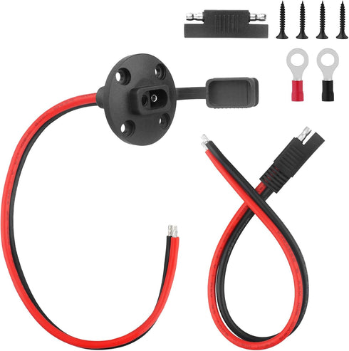 10AWG Weatherproof Solar SAE Power Socket Sidewall Port SAE Quick Connector Harness Plug and SAE Connector Extension Cable for Solar Panel RVs Mot...