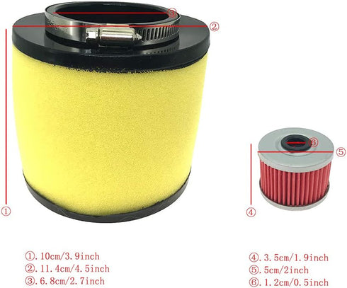 Air Filter Oil Filter Spark Plug for 1995-2004 Honda Foreman 400 450 TRX400 TRX450 2000-2006 Honda Rancher 350 TRX350 Replace OE 17254-HN5-670...