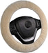 Soft Fluffy Warm Genuine Sheepskin Car Steering Wheel Cover, Fuzzy Fur Wool Protector for Winter Universal Car 14 1/2inch-15 1/2inch, Anti-Slip Co...