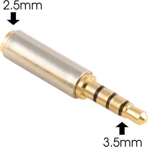JacobsParts 3.5mm Male to 2.5mm Female Stereo Audio Headphone Jack Adapter Converter, Gold Plated......