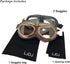Motorcycle Goggles, 2 Pack Vintage Pilot Style Riding Goggle Burning Man Goggles for Men Women Youth Adult...