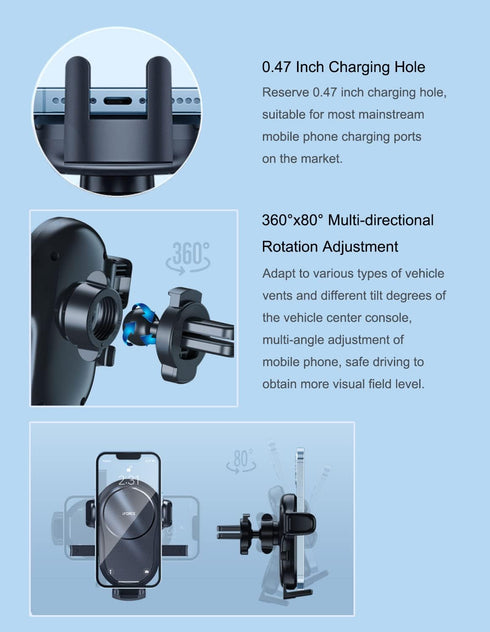 Phone Mount for Car Vent Cell Phone Holder Car Hands Free Cradle in Vehicle Car Phone Holder Mount Fit for Smartphone, iPhone, Cell Phone Automobi...