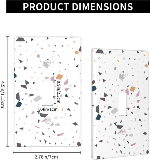 Terrazzo Single Toggle Light Switch Plate Decorative Electrical Wall Plates, 1 Gang Light Switch Cover Plate 2.75" X 4.5" For Kitchen Bedroom Home...