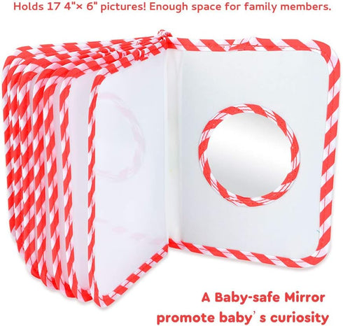 Baby Photo Album Soft Cloth Photo Book First Year Memory Album Shower Gift for Babies Newborns Toddlers & Kids,Holds 4x6 Inch Photos. (Red)...