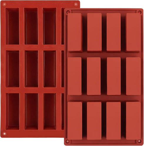 JOERSH 2pcs Granola Bar Mold, Rectangle Silicone Candy Molds for Baking Energy Bars Chocolate Bar Mold/Protein bars/Ganache/Brownie/Cheesecake/Cor...