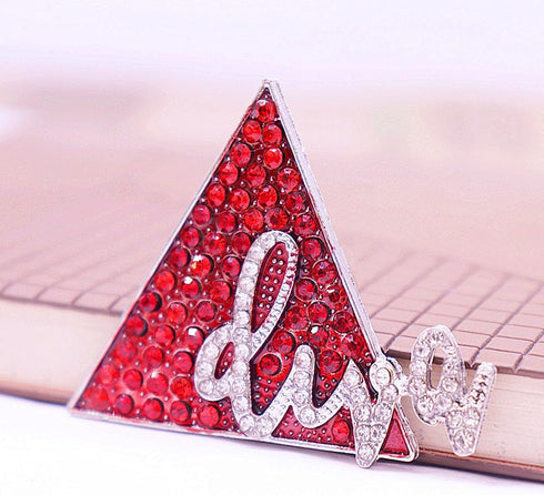 Sparking Red Diamond Inlady DELTA Diva Pin Brooch Women Siterhood Group Gifts Soror Party Beautiful Gifts Jewelry...
