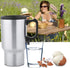 Car Kettle,Car Heating Cup,12v 450ml Stainless Steel Travel Mug Car Heating Cup, Fast Travel Heating Cup with Lid, Spill Proof, Electric Cup for H...