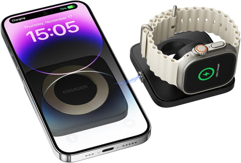 ?????????????? 2 in 1 Wireless Charging Station Magnetic Detachable, Wireless Magnetic Charger for Apple, Compatible with iPhone 15/14/13/12, Airp...