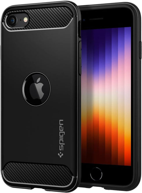 Spigen Rugged Armor Designed for iPhone SE 2020 Case - Matte Black (ACS00944)...