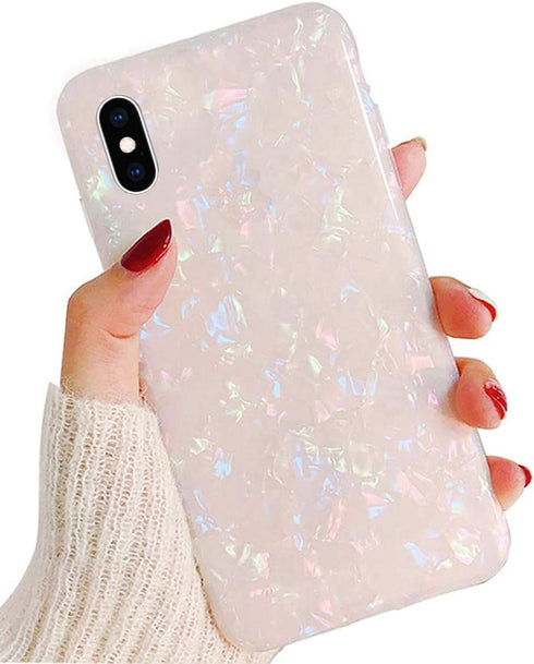 J.west iPhone Xs Max Case, Luxury Opal Sparkle Bling Design Crystal Clear Soft TPU Silicone Back Protective Phone Case Cover for Girls Women for A...