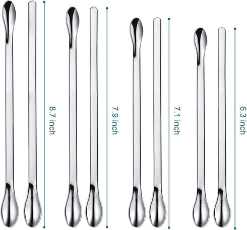 25 Pcs Stainless Steel Lab Spatula Micro Scoop Set Laboratory Tiny Mixing Spatula with Tweezers Long Sampling Spoon for Powders Gel Cap Capsule Fi...