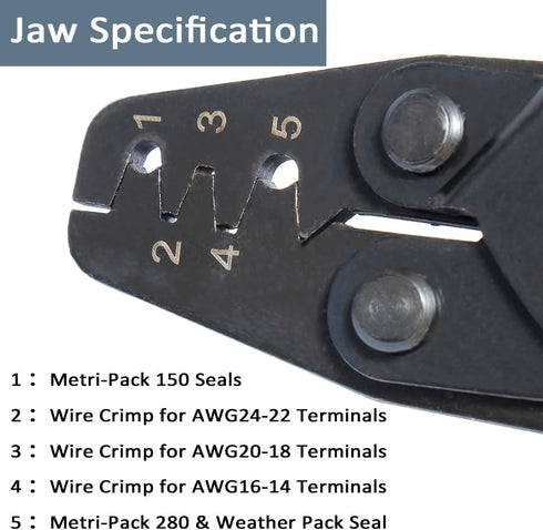 Weather Pack Crimper Automotive Wire Sealed Terminals Electrical pin Connectors Open Barrel Non-Insulated hand Crimping Tools plier AWG 24-14...