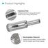 Diamond Drill Bits Set, 5mm 6mm 8mm 10mm 12mm Cutting Diameter, Diamond Dry Core Drill Hole Saws Bits Tools - (Applications: for Glass Drilling Ha...