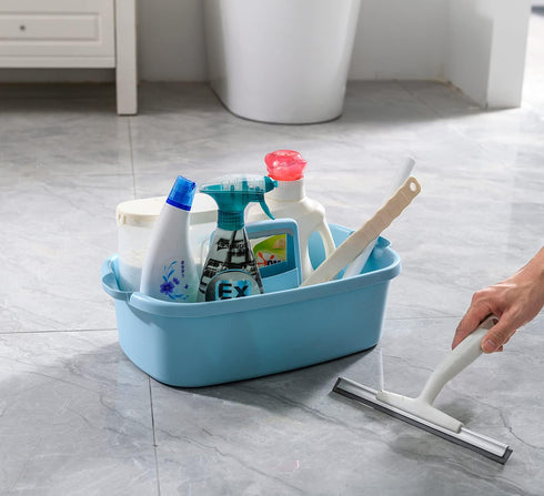 ALINK Large Plastic Shower Caddy Tote, Portable Storage Caddy Basket Organizer with Handle for Dorm, Bathroom, Tool, Garden, Kitchen, Cleaning Sup...