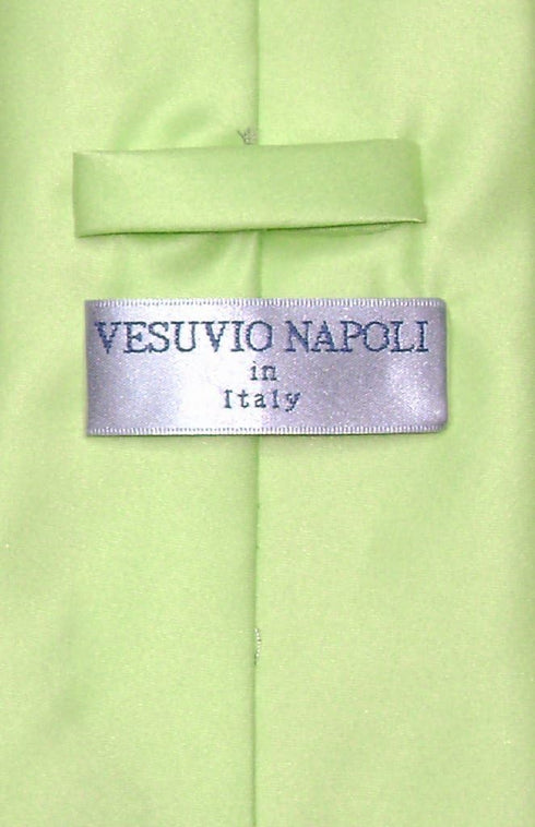Vesuvio Napoli NeckTie Solid LIME GREEN Color Men's Neck Tie...