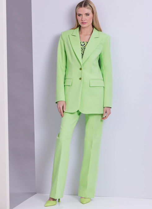 Vogue Misses’ Loose-Fitting Unlined Jacket, Knit Crpped Top and Wide-Legs Pants Sewing Pattern Packet, Design Code V1960, Sizes 8-10-12-14-16...