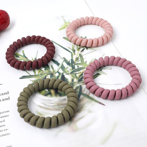 Spiral Hair Ties 20 Pieces No Crease Coil Hair Ties No Damage Phone Cord Hair Ties Elastics Hair Coils Traceless Plastic Hair Bands Spiral Bracele...
