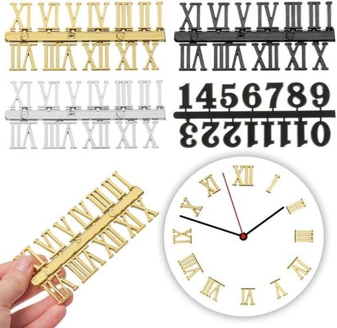 1 Set Black Clock Numerals Kit Clock Parts Digital Clock Numbers Roman Numerals Arabic Number for Replacement Repairing Clock Arabic Numerals Tool...
