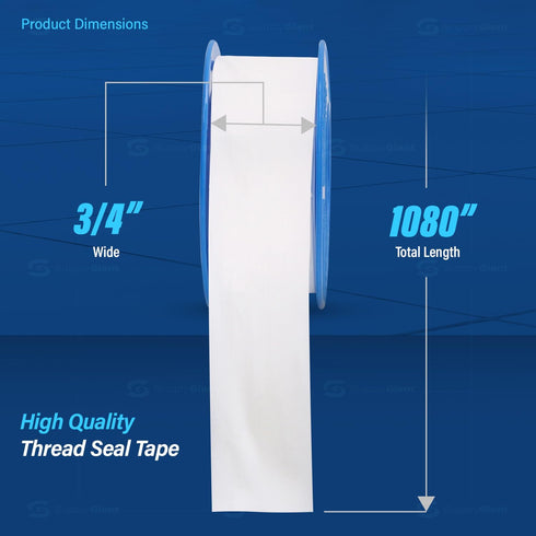 I37 PTFE Thread Seal Tape for Plumbers, White 3/4 Inch x 1080 Inch...