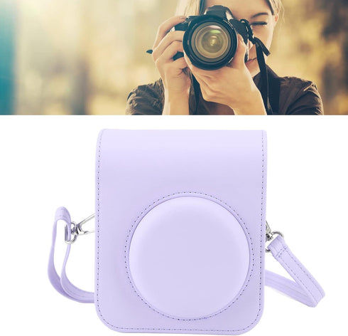 InstantCamera Case, PU Mini Camera Protective for Fujifilm InstaxMini 12 Camera, Portable Travel Camera Carrying with Adjustable Shoulder Strap, K...