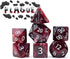 Gate Keeper Games and Dice: Aether Dice: Plague - 7pc RPG Set, Black, Red & White Swirled w/ Holographic Glitter, 7 Resin Dice for Role Playing Ga...