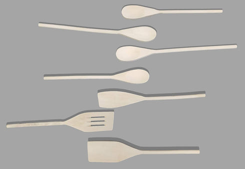 7 Piece Organic Wood Utensil Set, Spatula and Spoons | Eco-friendly Safe Kitchen Cooking Tools...