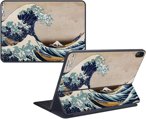 MightySkins Skin Compatible with Apple iPad Pro Smart Keyboard 12.9" (2018) - Great Wave of Kanagawa - Protective, Durable, and Unique Vinyl Decal...