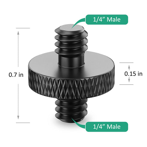 Camera Mount Screw 1/4 Male to 1/4 Male Threaded Tripod Screw Adapter for Camera Cage Camera Shoulder Mount DSLR Mic Stand 6 Pcs (Black)...