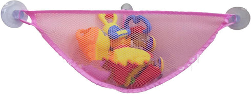 DYT Pink Bath Toy Organizer with 3 Strong Suction Cups Mounted Bath/Shower Caddy Storage Solution Bath Toy Storage Net & Bathroom Corner Shower Ca...
