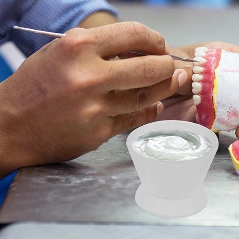 Healifty Dental Silicone Mixing Cup Lab Rubber Mixing Cup Self Coagulation Practical Dental Oral Cup...