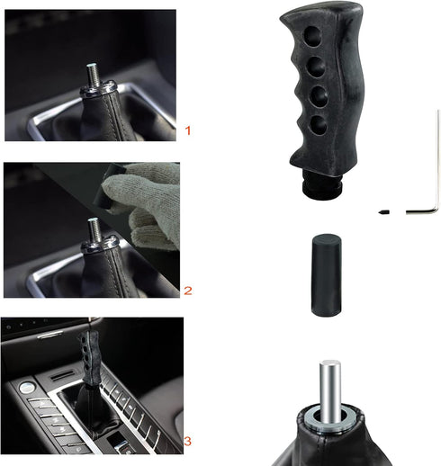 Lunsom Car Grip Shift Knob, Gear Shift Lever Knob Shifter Car Shifting Transmission Shifter Stick Head Fit Most Manual Vehicle (Gray)...