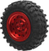 55mm/2.2in 1/10 Scale Rubber Tires & Wheel Rims AntiSkid Fit for D12 Model Parts (Red R)...