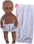 Baby's First Goldberger 11" Slush Molded Baby Doll Bathtime Softina with White Towel African American. A Realistic and Lightweight Soft Body Baby ...