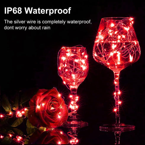 2 Pack Fairy Lights Battery Operated 200 LED 66Ft Silver Wire Starry String Lights Auto Timer 8 Modes Waterproof Mini String Lights for Outdoor In...