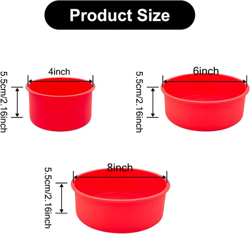 3 Pieces Silicone Cake Pans Round Silicone Molds for Baking Quick Release Bakeware Pans Kitchen Non-Stick Reusable Cake Pan for Baking Layer Cake ...