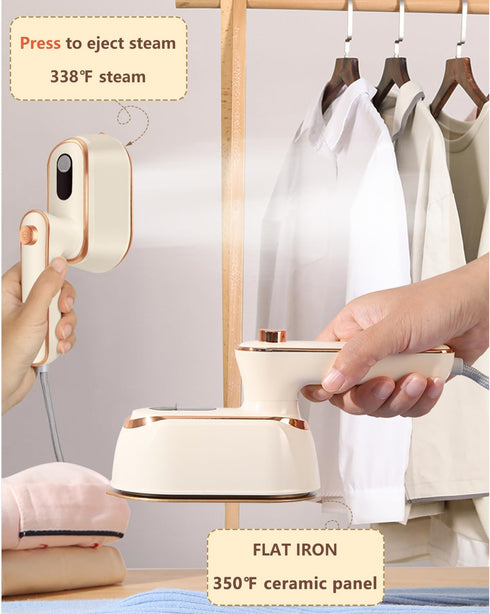 Mini Steamer Travel Iron for Clothes: Compact Handheld Portable Steamers Small Travel Size Clothing Steamer Hand held mini Steam Iron Plancha a de...