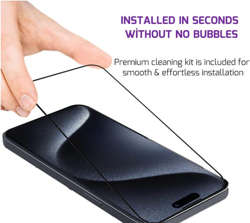 Screen Protector Tempered Glass Compatible with Apple iPhone 15 Pro (2 Pack)......
