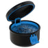 BVN Leak-Proof Denture Bath Cup for Travel, Denture Cup for Soak Dentures, Retainer Cleaning Case with Strainer (Black + Blue)...