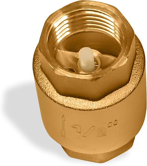 Brass One Way Check Valve 1/2 inch Backflow Preventer Female NPT Thread For Plumbing and Industrial Applications 0,5" Float Reinforced Valve For W...