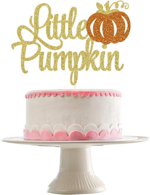 Gold Little Pumpkin Cake Topper Little Pumpkin Baby Shower Cake Topper Pumpkin Cake Topper Baby Shower for Fall Little Pumpkin Baby Shower Party C...