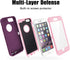 AICase iPhone 6/6S Plus Heavy Duty Case - Built-in Screen Protector, 4-in-1 Rugged Shockproof Cover (Pink/Purple)...