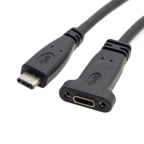cablecc USB-C USB 3.1 Type C Male to Female Extension Data Cable with Panel Mount Screw Hole...