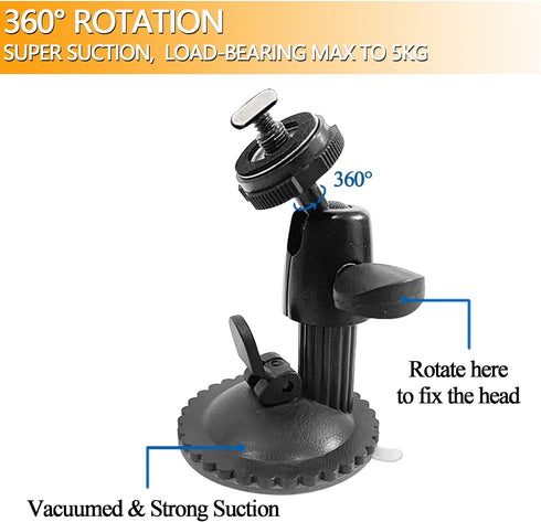 DOUXURY Windshield Suction Cup Bracket Mount for 7 9 10.1 Inch Monitor Display, Fix The Monitor on Windshield Dash Board, Metal-Made, Strong Load-...