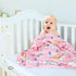 AMROSE Ultra Soft Baby Minky Blanket, Lightweight Skin-Friendly Micro Fleece Baby Blanket with Dotted Backing for Girls, Printed Nursery Crib Bed ...
