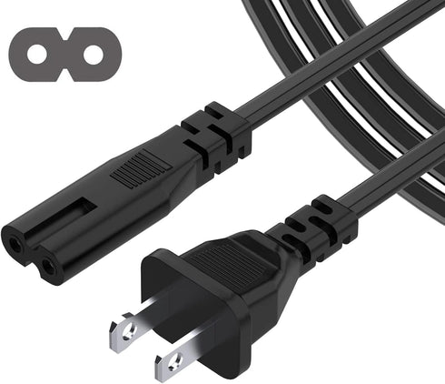ROLADA AC 2 Prong Cord 6ft Compatible with Sony Asus Acer Toshiba Laptop Charger Samsung LG TCL LED LCD TV Monitor Mini Fridge PS3 PS4 PS5 Slim Pl...