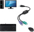 Perixx PERIPRO-401 PS2 to USB Adapter for Keyboard and Mouse - Built-in USB Controller - Black...
