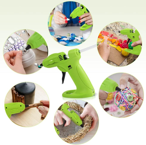 Cordless Hot Melt Glue Gun - USB Rechargeable 2600mAh Wireless Glue Gun with 30pcs Mini Glue Sticks - Battery Operated & Charger Hot Glue Gun Kit ...