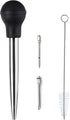 Stainless Steel Turkey Baster With Cleaning Brush - Food Grade Syringe Baster For Cooking & Basting With 2 Marinade Injector Needles - Ideal For B...