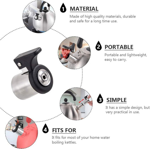 DOITOOL Tea Kettle Whistle Replacement Stainless Steel Teapot Spout Tip Water Boiling Kettle Nozzle Stovetop Teapot Warning Accessory for Kitchen ...
