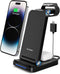 ELEGRP Wireless Charging Station for Apple/Samsung/Android, 3 in 1 Travel Fast Wireless Charger for iPhone 15/14/13/12/11/Pro/Max/SE/8, Samsung S2...